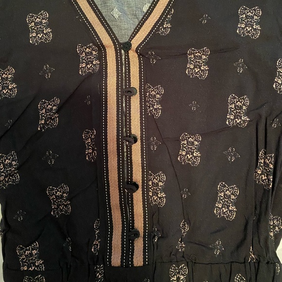 Kendall and Kylie black romper with pink and teal detailing - Picture 3 of 5